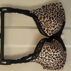 Lace and Leaopard Print Cacique Bra. Size40DD